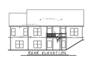 Exterior - Rear Elevation for Traditional House Plan #20-2404 - 3 bed, 2.5 bath