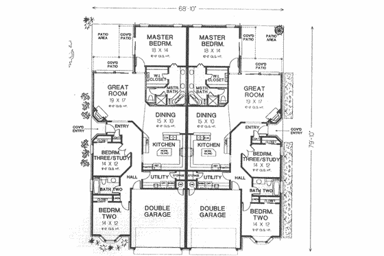 Floor Plan - Main Floor for Traditional House Plan #310-473 - 3 bed, 2 bath