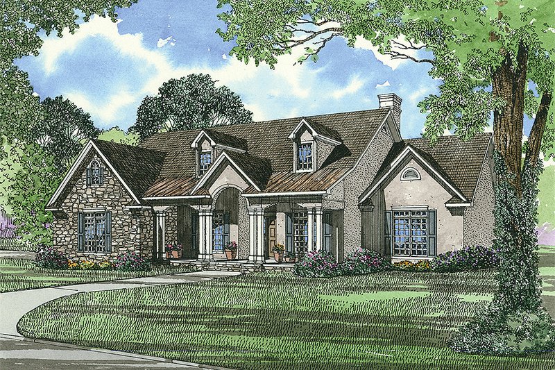 Architectural House Design - Traditional Exterior - Front Elevation Plan #17-1020