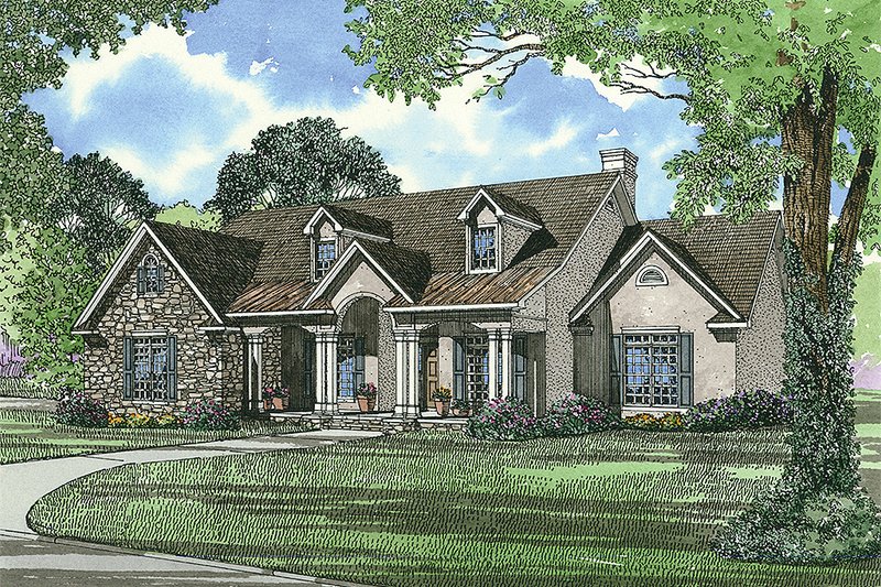 Dream House Plan - Traditional Exterior - Front Elevation Plan #17-1020