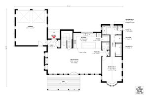 Floor Plan - Main Floor for Traditional House Plan #933-4 - 3 bed, 3.5 bath