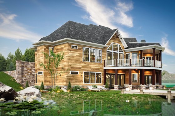 Exterior - Rear Elevation for Cottage House Plan #54-723 - 2 bed, 2.5 bath