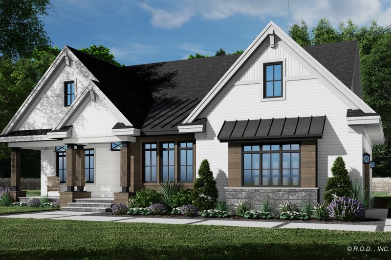 House Blueprint - Exterior - Front Elevation 5 for Farmhouse House Plan #51-1238 - 2 bed, 2.5 bath