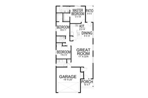 Floor Plan - Main Floor for Craftsman House Plan #112-240 - 3 bed, 2 bath
