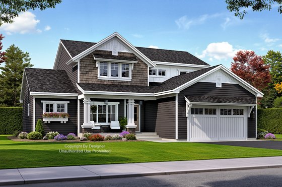 Exterior - Front Elevation 4 for Bungalow House Plan #51-1384 - 4 bed, 3.5 bath