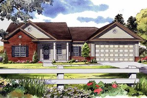 Ranch Exterior - Front Elevation Plan #21-144