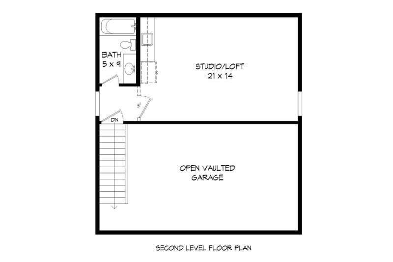 Home Plan - Floor Plan - Upper Floor for Contemporary House Plan #932-226 - 1 bed, 1 bath