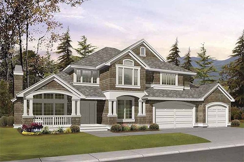 Architectural House Design - Country Exterior - Front Elevation Plan #132-146