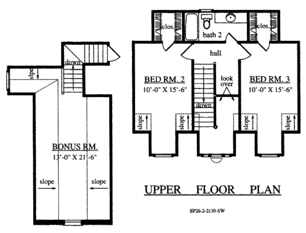 Farmhouse Floor Plan - Upper Floor Plan #42-349
