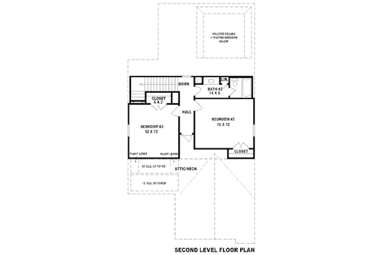 Floor Plan - Upper Floor for European House Plan #81-13778 - 3 bed, 2.5 bath