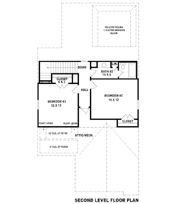 Floor Plan - Upper Floor for European House Plan #81-13778 - 3 bed, 2.5 bath