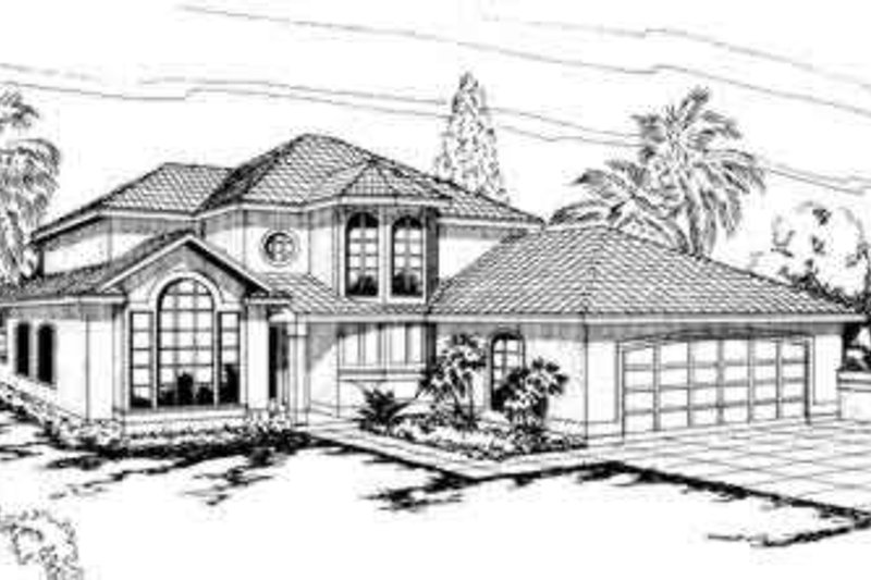 Mediterranean Style House Plan - 3 Beds 2.5 Baths 1967 Sq/Ft Plan #124-244