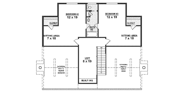 Country Floor Plan - Upper Floor Plan #81-106