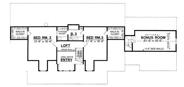 Country Floor Plan - Upper Floor Plan #40-180