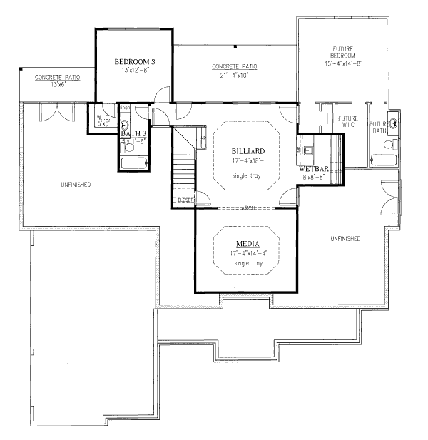 Dream House Plan - European Floor Plan - Lower Floor Plan #437-41