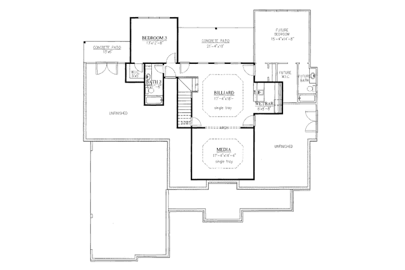 Architectural House Design - Floor Plan - Lower Floor for European House Plan #437-41 - 4 bed, 4 bath