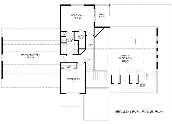 Architectural House Design - Floor Plan - Upper Floor for Farmhouse House Plan #932-1416 - 4 bed, 3.5 bath