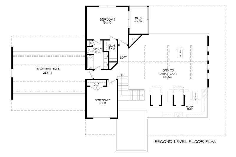 Architectural House Design - Floor Plan - Upper Floor for Farmhouse House Plan #932-1416 - 4 bed, 3.5 bath