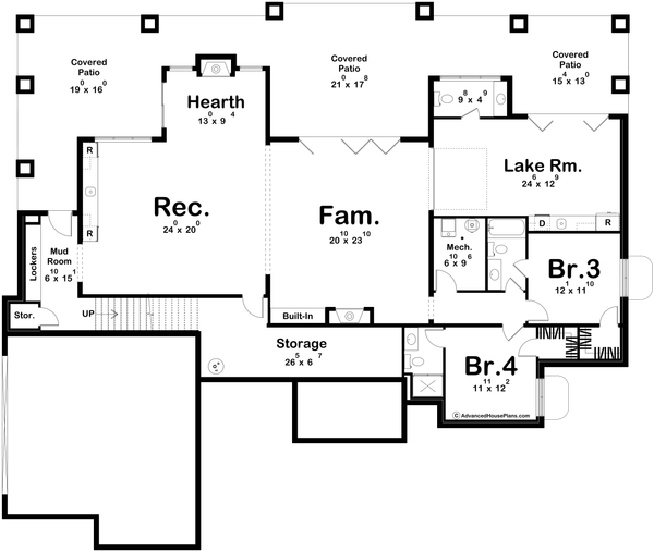 Home Plan - Floor Plan - Lower Floor for Beach House Plan #455-820 - 2 bed, 2.5 bath