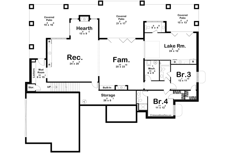 Home Plan - Floor Plan - Lower Floor for Beach House Plan #455-820 - 2 bed, 2.5 bath