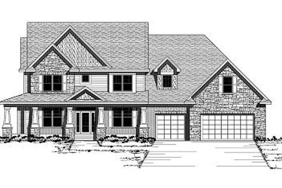 Exterior - Other Elevation 1 for Colonial House Plan #51-321 - 4 bed, 2.5 bath