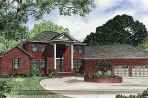 Southern Exterior - Front Elevation Plan #17-629