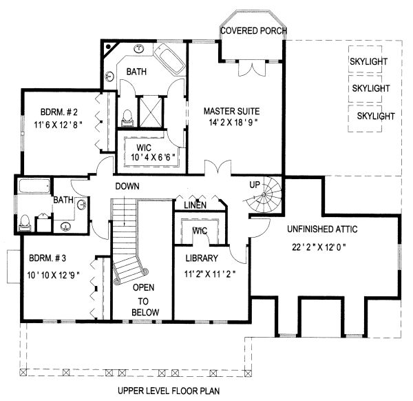 House Blueprint - Country Floor Plan - Upper Floor Plan #117-878
