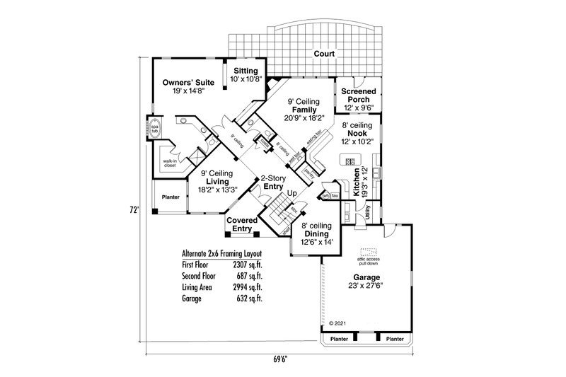 Home Plan - Floor Plan - Other Floor for Mediterranean House Plan #124-245 - 3 bed, 2.5 bath