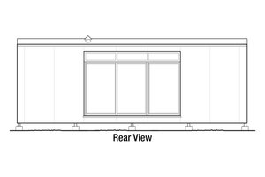 Exterior - Rear Elevation for Modern House Plan #915-17 - 1 bed, 1 bath
