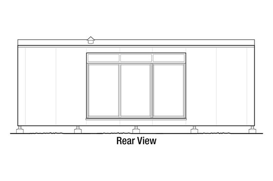 Exterior - Rear Elevation for Modern House Plan #915-17 - 1 bed, 1 bath