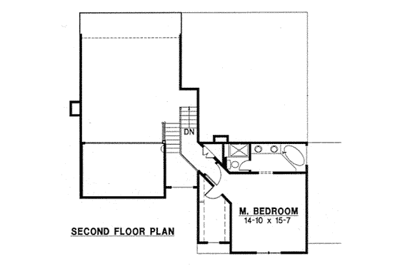Floor Plan - Upper Floor for Traditional House Plan #67-761 - 4 bed, 2 bath