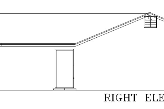 Exterior - Other Elevation 2 for Ranch House Plan #1-397 - 3 bed, 2 bath