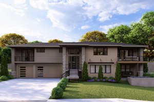 House Blueprint - Modern Exterior - Front Elevation Plan #124-1457