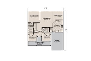 Floor Plan - Main Floor for Ranch House Plan #1082-1 - 3 bed, 2 bath