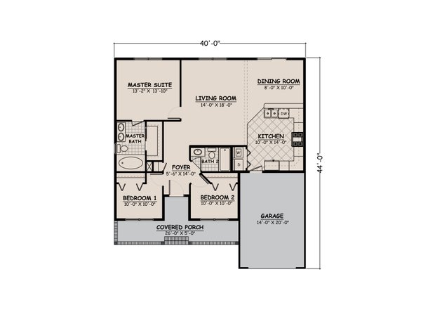 Architectural House Design - Ranch Floor Plan - Main Floor Plan #1082-1
