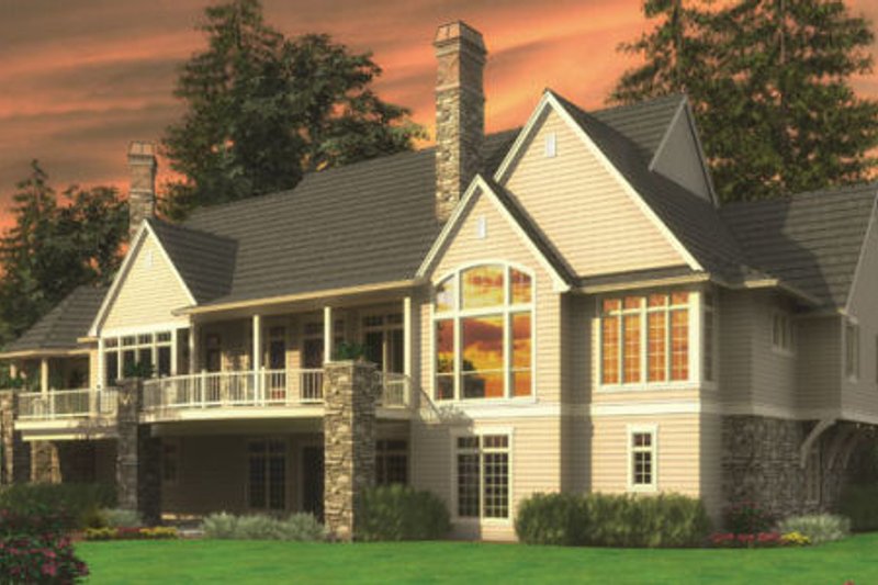 Home Plan - Exterior - Rear Elevation for European House Plan #48-362 - 5 bed, 5.5 bath