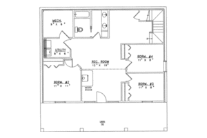 Floor Plan - Lower Floor for Traditional House Plan #117-292 - 4 bed, 2.5 bath