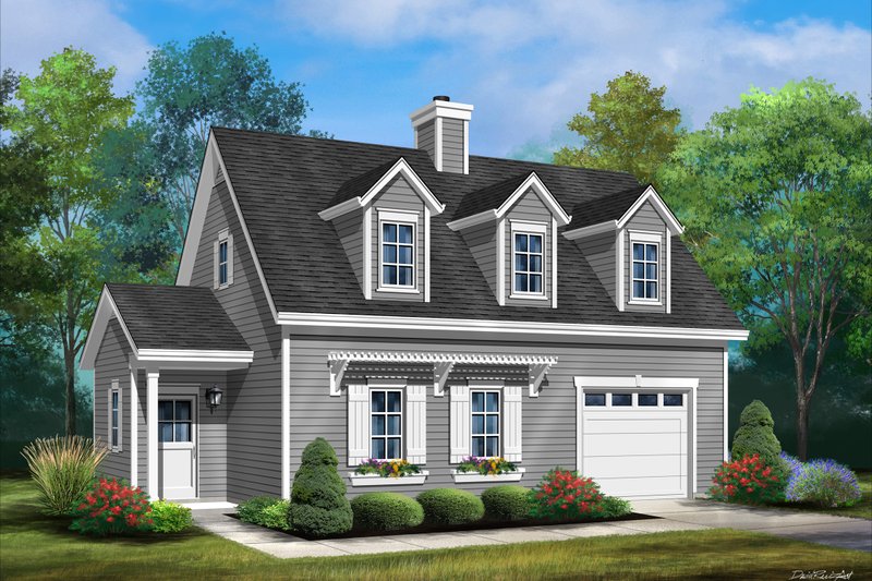 House Blueprint - Country Exterior - Front Elevation Plan #22-603