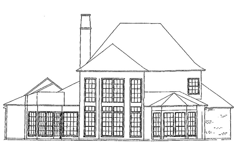 Architectural House Design - Exterior - Rear Elevation for European House Plan #301-109 - 4 bed, 4 bath