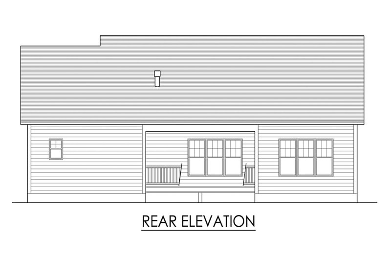 Home Plan - Exterior - Rear Elevation for Ranch House Plan #1010-228 - 2 bed, 2 bath