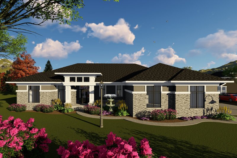 Dream House Plan - Ranch Exterior - Front Elevation Plan #70-1427