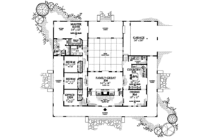 Floor Plan - Main Floor for Mediterranean House Plan #72-150 - 3 bed, 2.5 bath