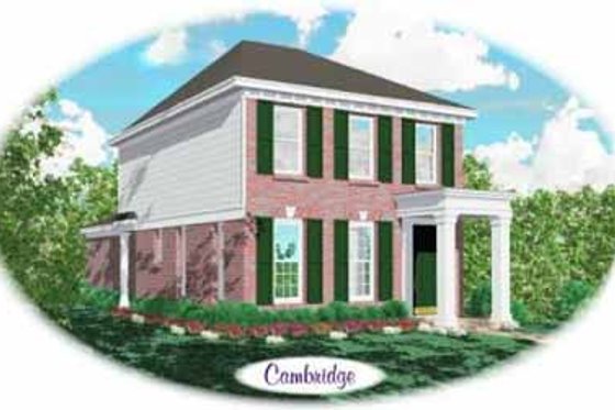 Exterior - Front Elevation for Southern House Plan #81-104 - 2 bed, 2.5 bath