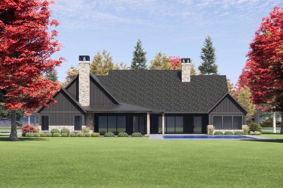 Exterior - Rear Elevation 1 for Cottage House Plan #1096-14 - 4 bed, 4.5 bath