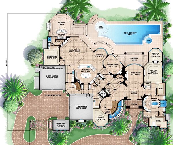 Mediterranean Floor Plan - Main Floor Plan #27-479