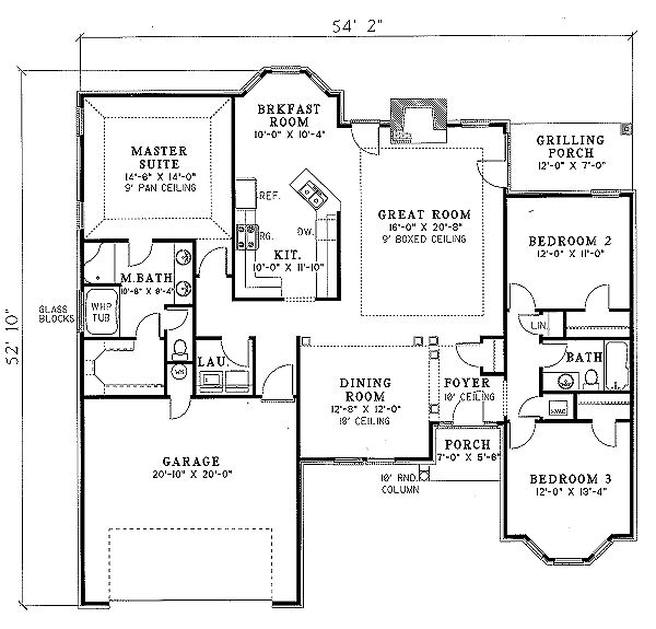 Traditional Style House Plan - 3 Beds 2 Baths 1758 Sq/Ft Plan #17-160 ...