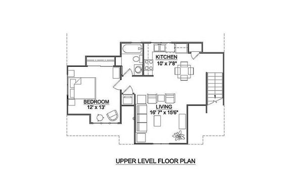 Floor Plan - Main Floor for Tudor House Plan #116-227 - 1 bed, 1 bath