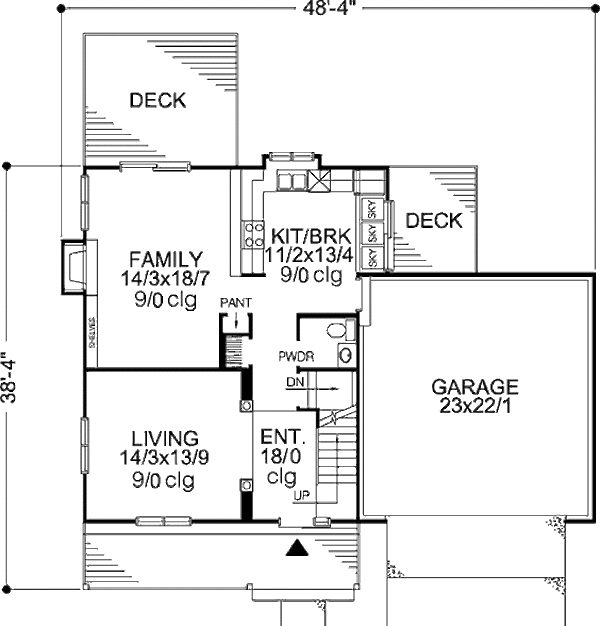 Craftsman Floor Plan - Main Floor Plan #320-400