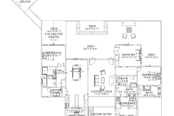 Floor Plan - Main Floor for Farmhouse House Plan #1109-12 - 5 bed, 5.5 bath