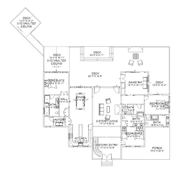 Farmhouse Floor Plan - Main Floor Plan #1109-12